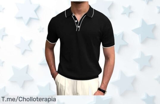 Runcati polo negro hombre talla M con tela que seca rápido y absorbe sudor disfruta look top versátil en gym u oficina ofertón a precio loco ¡compra ya antes que acabe!