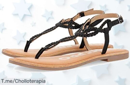 Sandalias Gioseppo negras con tiras trenzadas, diseño resistente y chic a precio loco descuento brutal nunca visto ¡Corre que vuelan este super chollo limitado!