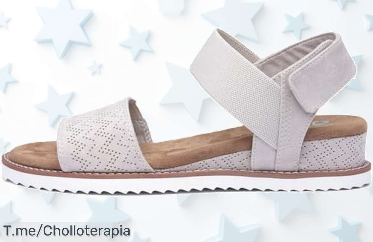 Sandalias Skechers Desert Kiss mujer en blanco con caída de precio nunca vista disfruta este super chollo y presume estilo ¡ofertón limitado aprovecha ya!