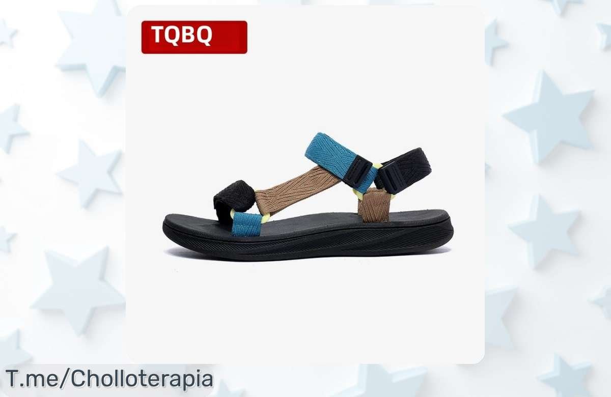 Sandalias de verano negras antideslizantes con precio loco y descuento brutal disfruta la frescura perfecta para la playa compra ya este super chollo oferta limitada