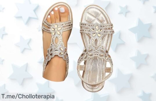 Sandalias doradas bohemias con brillantes hechas a mano en precio loco nunca visto aprovecha este ofertón único y luce perfecta antes que se agoten corre ya