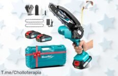 Seesii mini motosierra con batería potente y cadena fácil de cambiar precio loco para podar como un pro no pierdas este ofertón nunca visto compra ya antes que se acabe