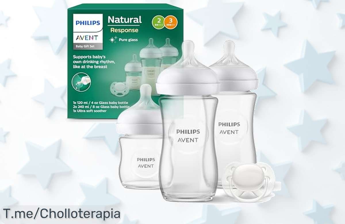 Set Philips Avent biberones de cristal con chupete ultra soft precio loco que previene cólicos y soporta cambios de temperatura aprovecha este ofertón limitado ¡compra ya!