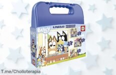 Set de puzzles Bluey para peques con piezas seguras desarrolla motricidad y atención en un ofertón nunca visto ¡aprovecha este descuento brutal y cómpralo ya!