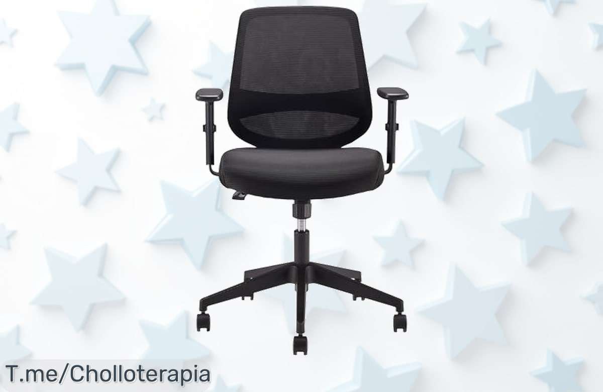 Silla de oficina Amazon Basics súper resistente con soporte lumbar ajustable y reposabrazos aprovecha este ofertón limitado con descuento brutal precio de ganga que vuela corre ya