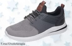 Skechers Delson 30 Cicada en gris negro con diseño top y aireación brutal para no sudar jamás aprovecha este ofertón con descuento brutal nunca visto precio de ganga ¡compra ya!