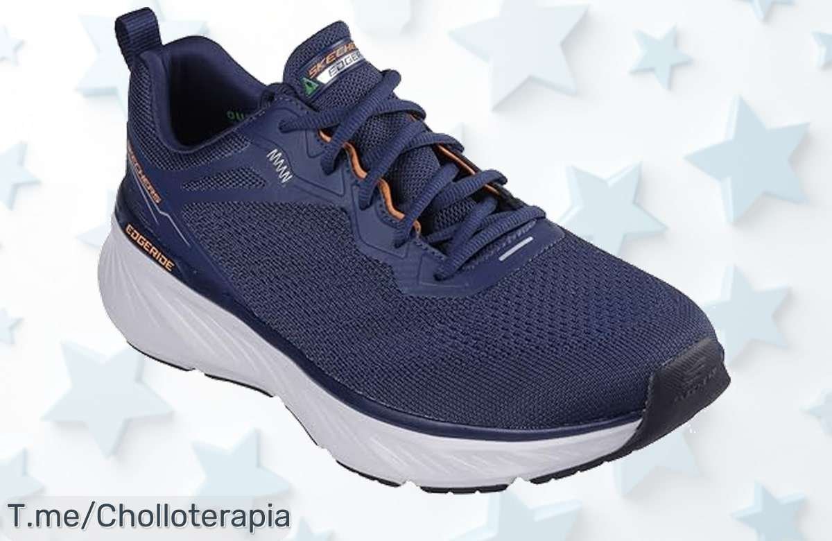 Skechers Edgeride Navy con aire refrigerado para pies frescos todo el día en un ofertón nunca visto precio de ganga y descuento brutal corre que vuelan las unidades