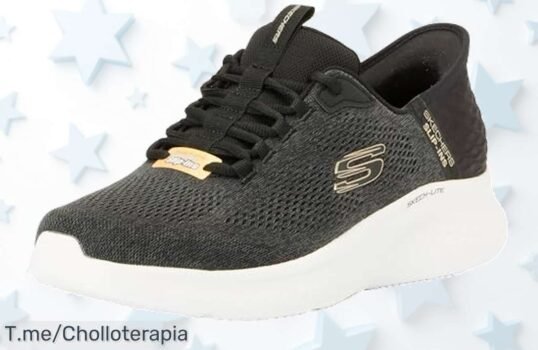 Skechers SkechLite Pro negro con ribete gris un estilo casual que arrasa ahora a precio de ganga con descuento brutal y ofertón nunca visto compra ya antes que vuelen