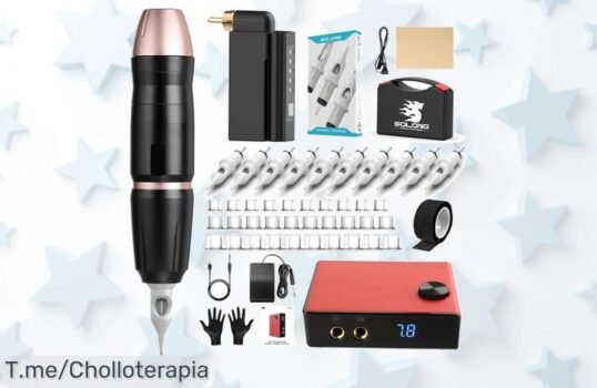Solong Tattoo Kit doble modo con 20 agujas sin cables lo mejor para tus tatuajes precio de ganga y descuento brutal único aprovecha este ofertón limitado ya
