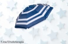 Sombrilla playa antiviento Aktive con protección UV50 y mástil super resistente en un precio loco que no volverás a ver ¡aprovecha este super chollo ya!