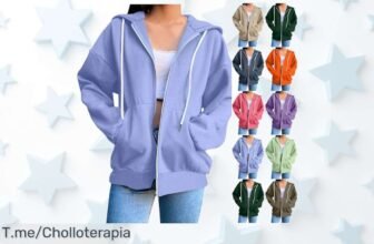 Sudadera con cremallera para mujer cómoda y versátil con capucha y bolsillos descubre este super chollo con descuento brutal ¡precio de ganga que desaparece ya!