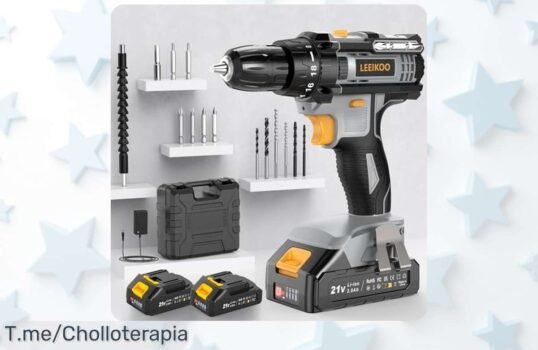 Taladro atornillador 21V potente con 2 baterías y accesorios en oferta nunca vista aprovecha este ofertón con descuento brutal y precio loco que se agota ya