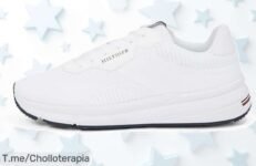 Tommy Hilfiger Low Profile blanco talla 43 con logo en relieve y bandera en talón un precio loco que nunca has visto aprovecha este ofertón de ganga antes que se agote ya