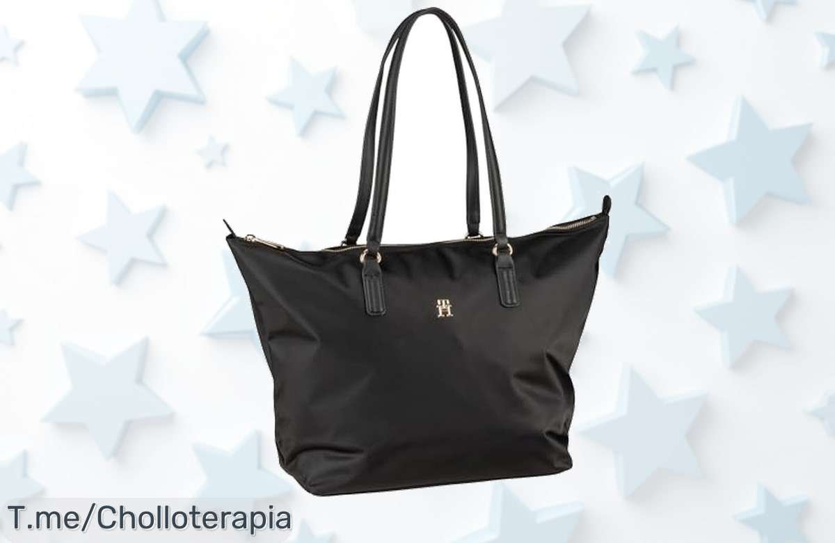 Tommy Hilfiger Poppy Tote negro con cremallera es el ofertón perfecto diseño clásico y bolsillo secreto para proteger lo tuyo precio de ganga nunca visto ¡aprovecha ya antes que se agote!
