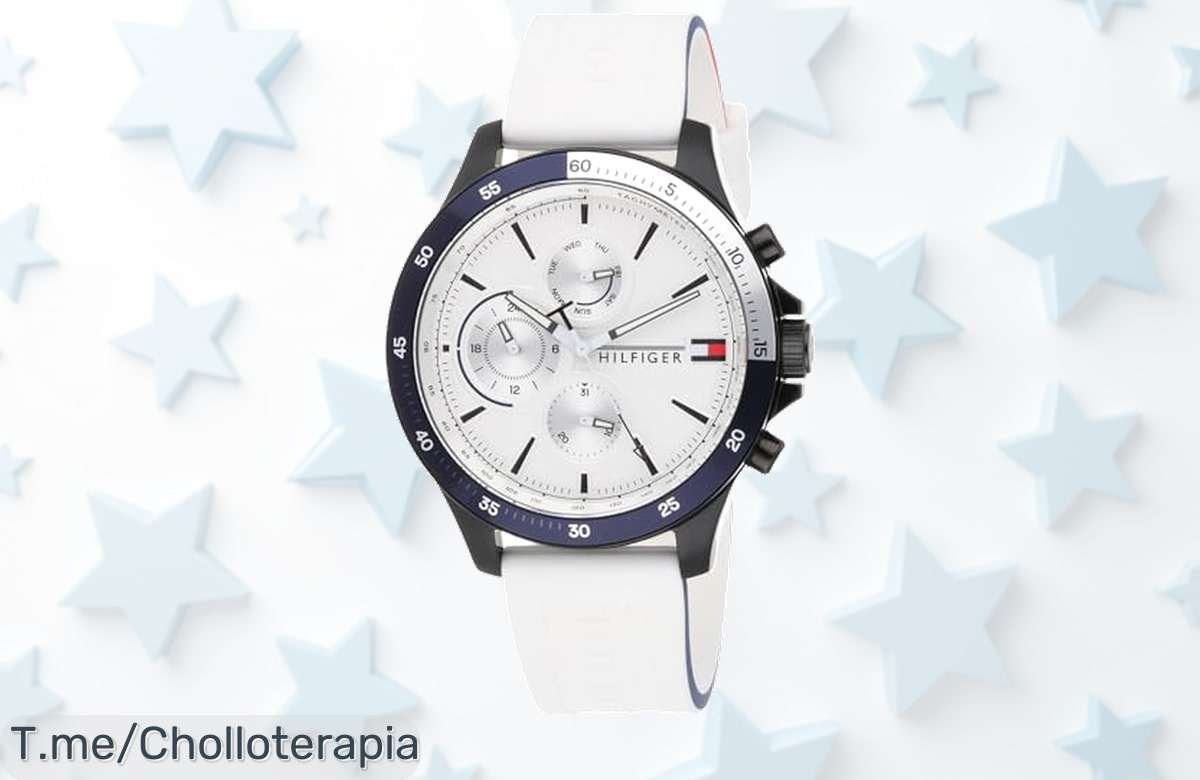 Tommy Hilfiger con diseño moderno y esfera efecto rayo de sol un super chollo nunca visto con descuento brutal resistente al agua date prisa quedan pocas unidades