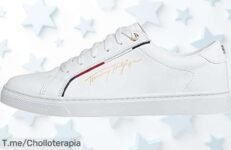 Tommy Hilfiger mujer sneaker blanco con suela cupsole diseño top que rompe moldes, ajuste perfecto y versátil precio loco solo por tiempo limitado no te pierdas este ofertón jamás visto corre ya