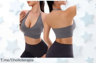 Top de correr para mujer con sujeción sin aros y tejido elástico adaptable un ofertón con descuento brutal precio loco nunca visto compra ya antes que se agote