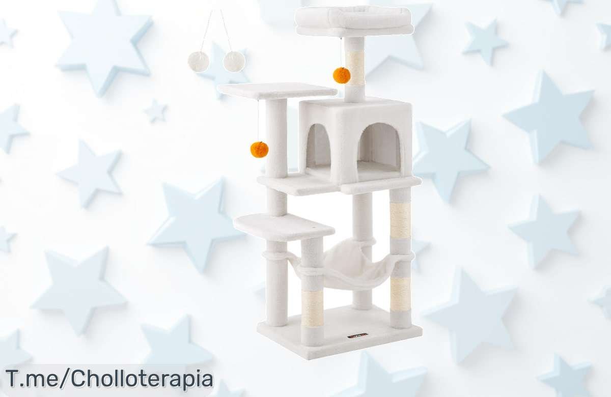 Torre para gatos con 4 postes rascadores y cueva exclusiva el super chollo que tu mascota merece aprovecha este ofertón de precio loco antes que vuelva al doble compra ya