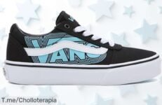 Vans Ward glow azul neón para niños con suela ultra resistente precio loco oferta brutal y super chollo único nunca visto corre ya antes de que se agoten
