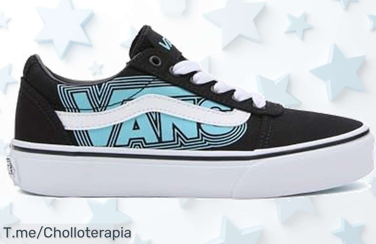 Vans Ward glow azul neón para niños con suela ultra resistente precio loco oferta brutal y super chollo único nunca visto corre ya antes de que se agoten