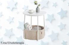 Vasagle mesa auxiliar redonda con cesta estructura fuerte montaje rápido precio de ganga aprovecha este ofertón único y transforma tu espacio antes que se acabe
