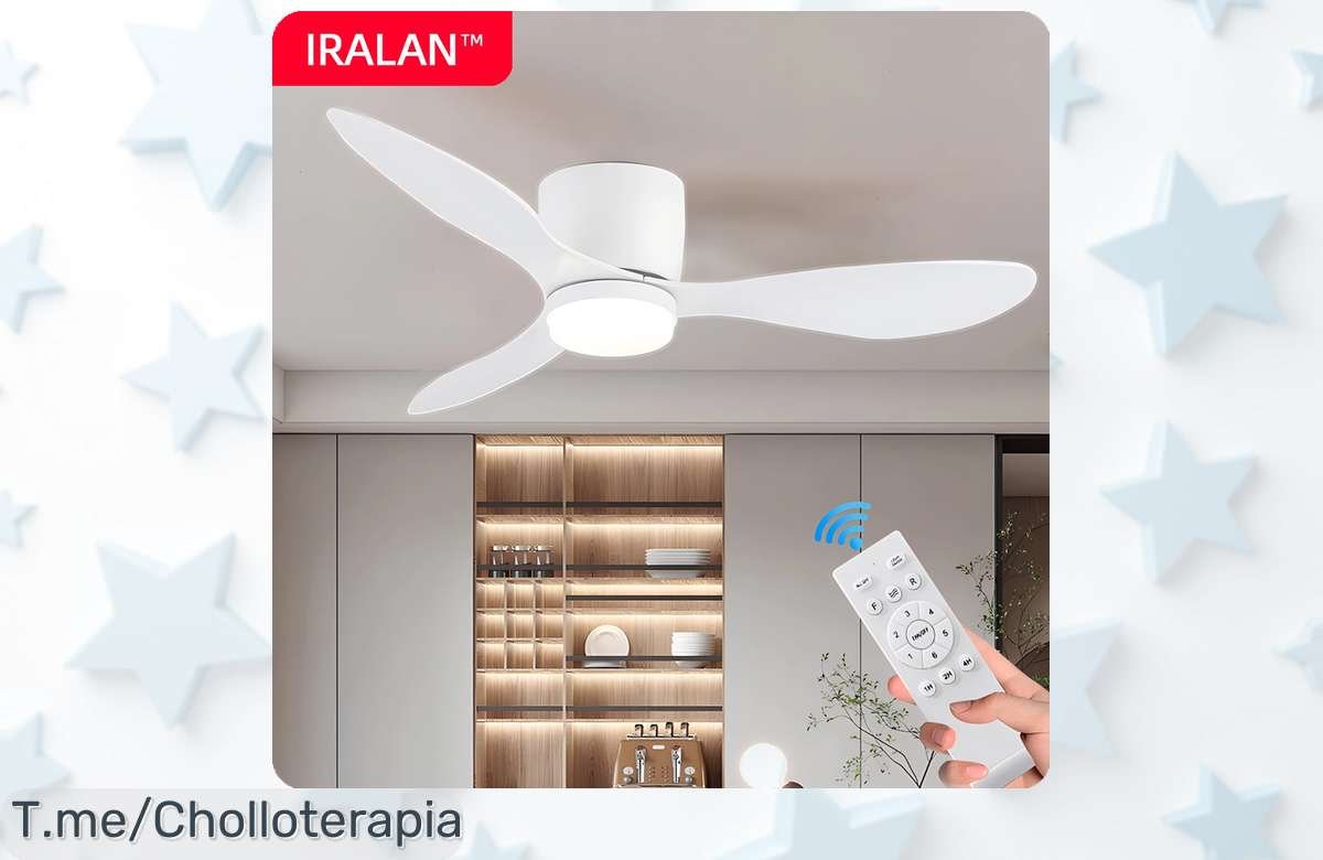 Ventilador de techo Iralan con aire potente y diseño moderno aprovecha este super chollo nunca visto precio loco ¡compra ya antes que se agoten las unidades!