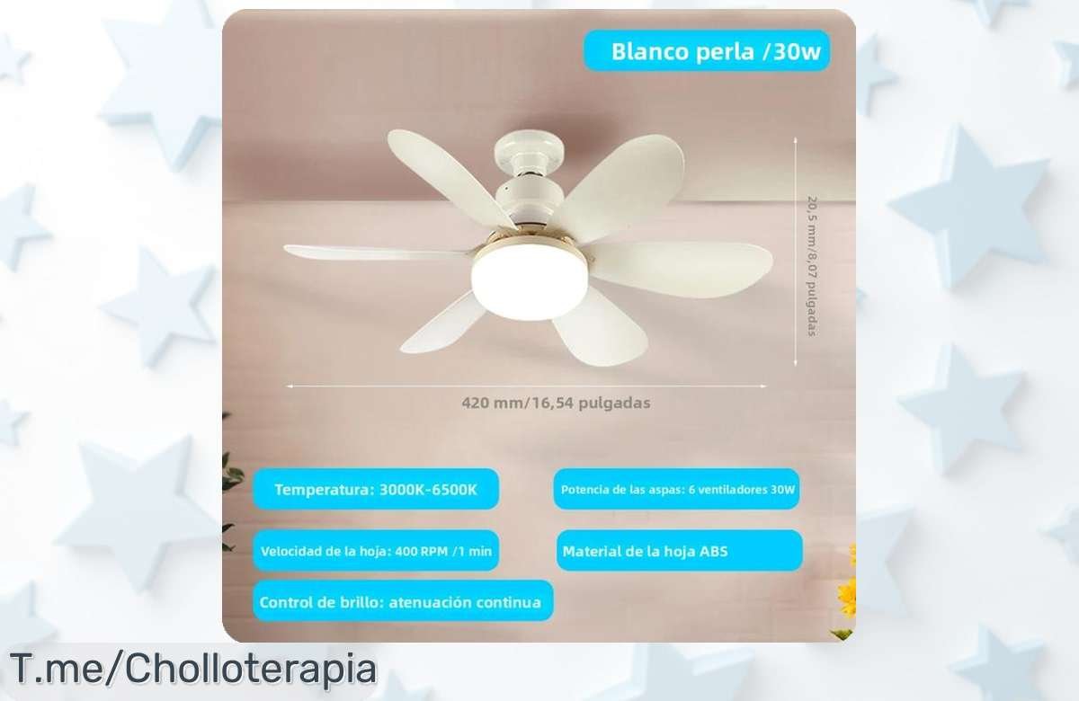Ventilador de techo LED con control inalámbrico y tres luces ajustables en un ofertón con descuento brutal para refrescar tu hogar ¡precio loco que vuela!