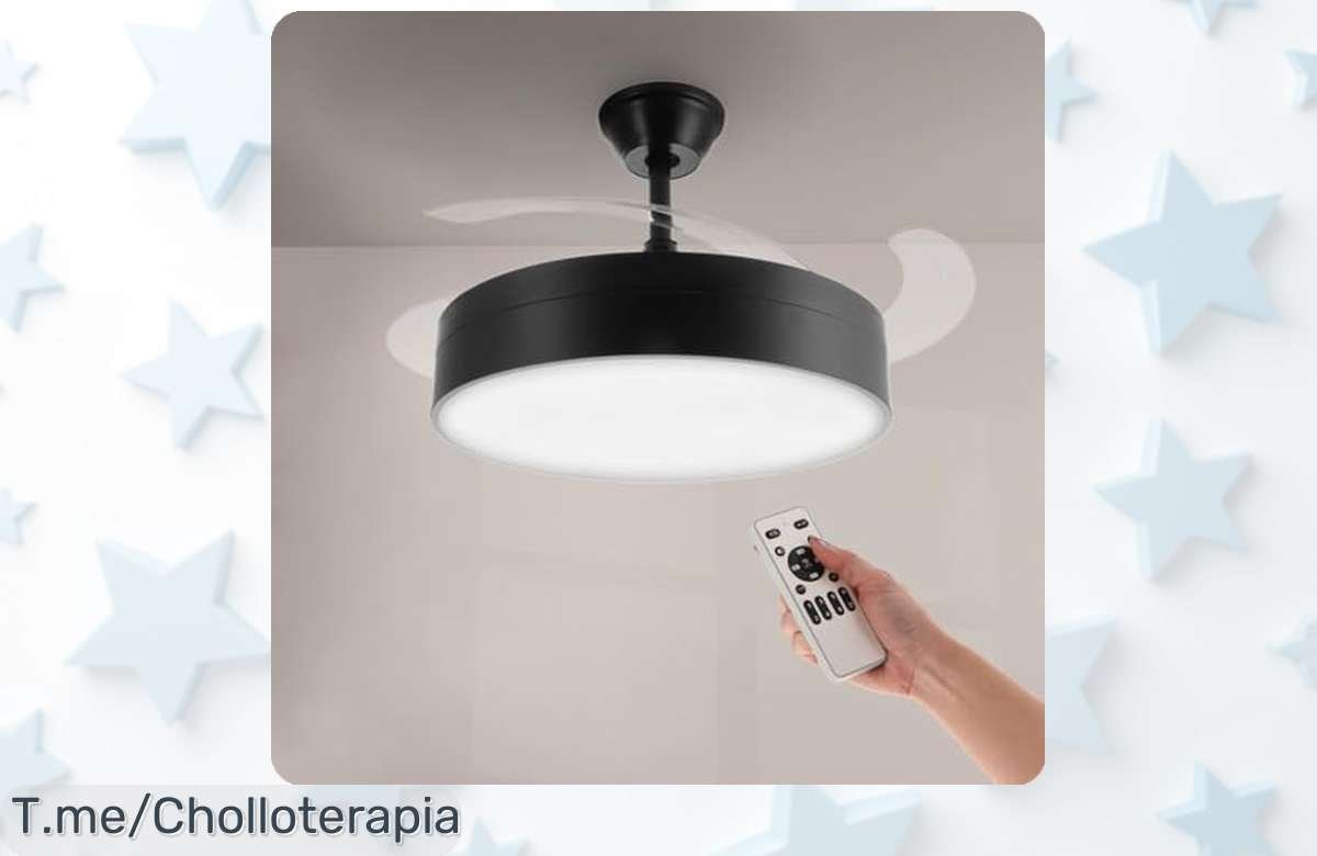 Ventilador de techo Mimotec 72W con luz LED silencioso y aspas retráctiles disfruta un super chollo con seis velocidades que no puedes perder corre ya oferta única