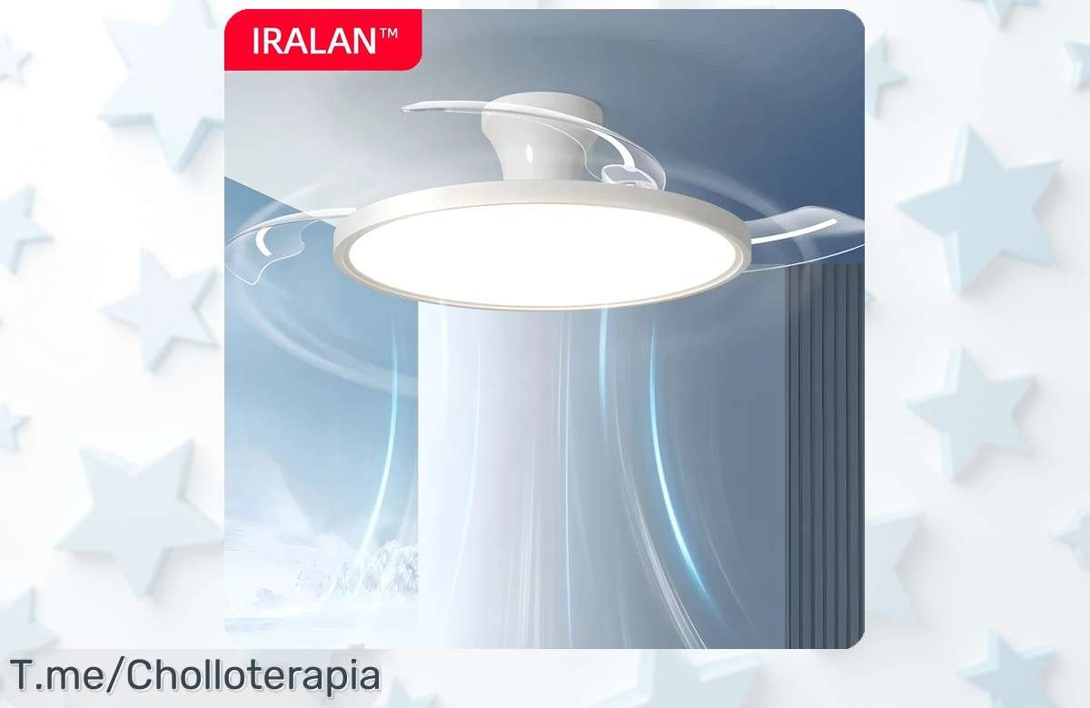 Ventilador de techo moderno con aspas retráctiles y luz integrada ofrece aire potente y estilo único precio loco y descuento brutal no pierdas este super chollo actúa ya