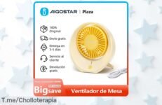 Ventilador silencioso de mesa con 3 velocidades y carga USB refresca en serio con oferta nunca vista descubre este ofertón precio loco que se va rápido ¡compra ya!