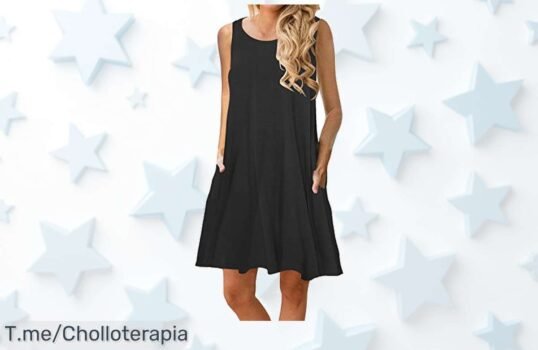 Vestido casual de verano con bolsillos profundos estilo fresco que nunca pasa de moda súper chollo y descuento brutal por tiempo limitado corre antes que vuelen precio loco jamás visto