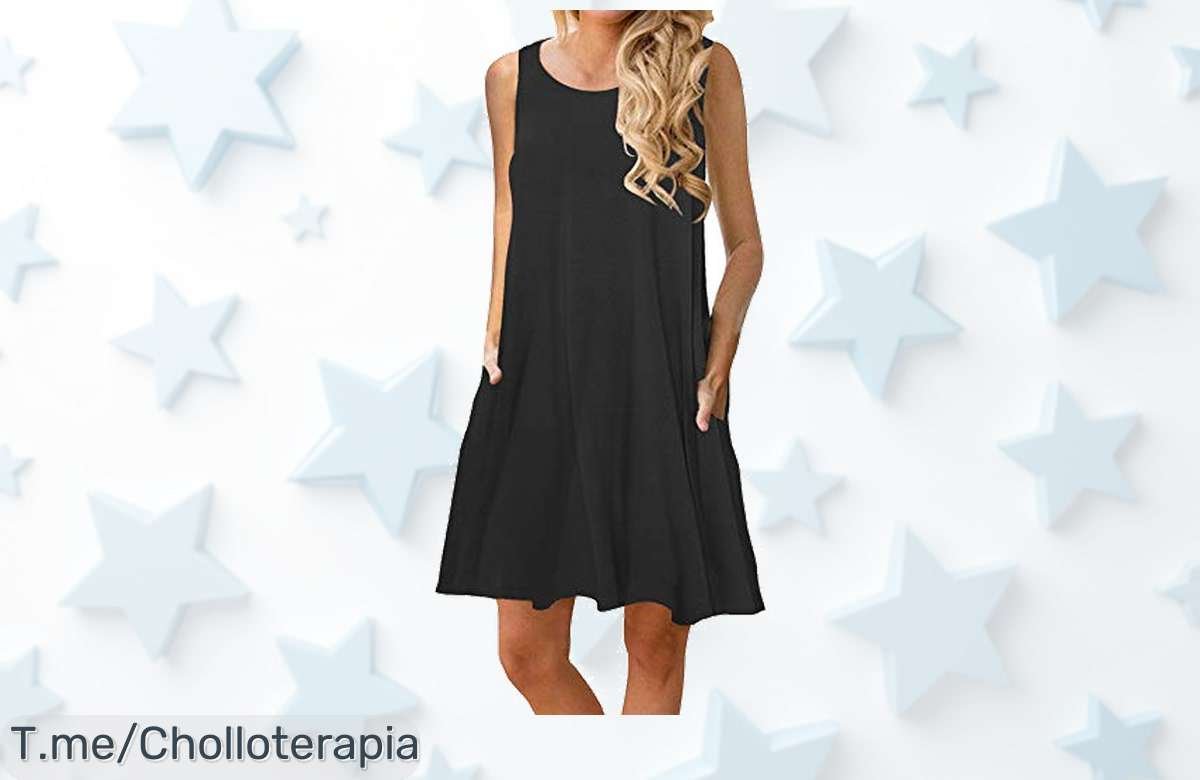 Vestido casual de verano con bolsillos profundos estilo fresco que nunca pasa de moda súper chollo y descuento brutal por tiempo limitado corre antes que vuelen precio loco jamás visto