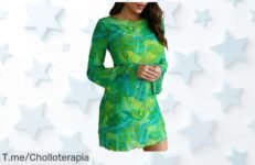 Vestido de malla transparente sexy y elegante con descuento brutal nunca visto corre ya por este ofertón a precio loco solo en tallas limitadas no esperes más