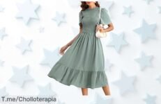 Vestido largo de verano con volantes que resalta tus curvas a un precio loco nunca visto aprovecha este super chollo antes que se acaben las unidades limitadas