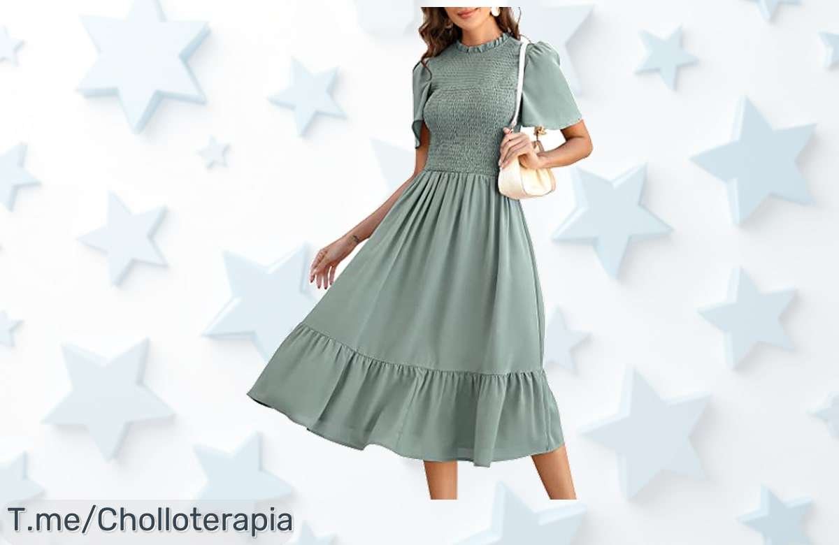 Vestido largo de verano con volantes que resalta tus curvas a un precio loco nunca visto aprovecha este super chollo antes que se acaben las unidades limitadas