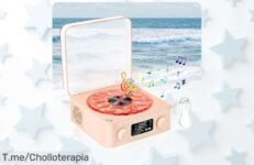Waves reproductor de vinilo con luces RGB y sonido 360° disfruta un relax natural en tu espacio con descuento brutal precio loco ¡ofertón limitado corre que vuela!