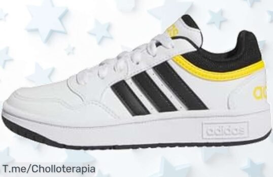 Zapatillas adidas Hoops para peques con suela mega resistente super chollo y descuento brutal precio loco que no volverá aprovecha ya oferta limitada corre que vuelan
