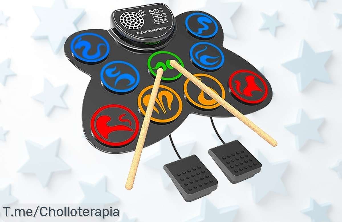batería electrónica portátil con altavoz y 9 pads silicona sonido perfecto para todos en un precio loco oferta limitada corre que vuelan antes que se acabe