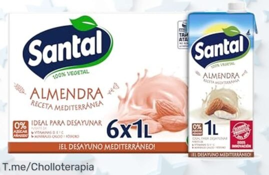bebida vegetal santal almendra sin azúcar sabor súper suave y fresquito con un descuento brutal precio de ganga que no dura aprovecha este ofertón ya antes de que se acabe