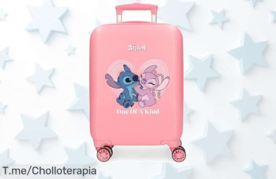 consigue ya la maleta stitch de disney con 4 ruedas y cierre seguro precio loco nunca visto diversión para los peques ofertón limitado corre que vuelan