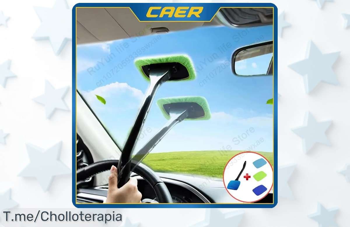 kit limpiador de ventanas para coche con microfibra super eficaz y mango largo llega a todos lados deja tu parabrisas nuevo oferta brutal y precio loco solo hoy actúa rápido