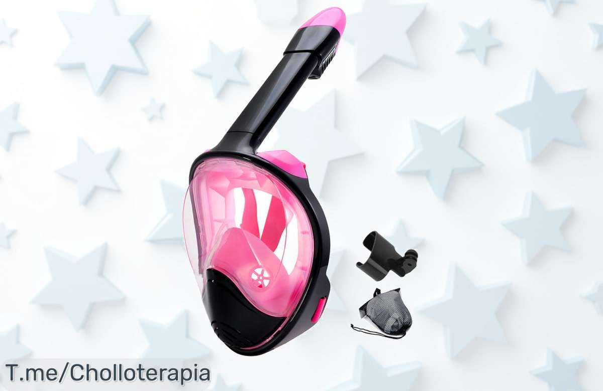 máscara de snorkel total visión 180 con montura para cámara y antivaho precio loco nunca visto disfruta la vista perfecta compra ya antes que se agoten