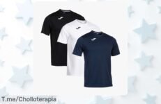 pack 3 camisetas Joma súper transpirables precio loco con descuento brutal renovar tu estilo ya no esperes más oferta limitada solo hoy