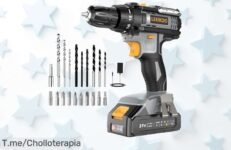 taladro atornillador electrico 21v con bateria extra potente luz led y 20 accesorios disfruta un descuento brutal nunca visto precio de ganga aprovecha ya este super chollo limitado