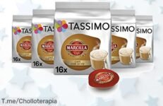 tassimo cápsulas marcilla café con leche pack de 80 sabor intenso y cremoso precio loco nunca visto aprovecha este descuentazo super chollo antes que se acabe