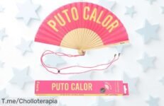 Abanico rosa y amarillo pto calor con precio loco nunca visto disfruta el fresquito y risas en super chollo exclusivo compra ya antes que se agote