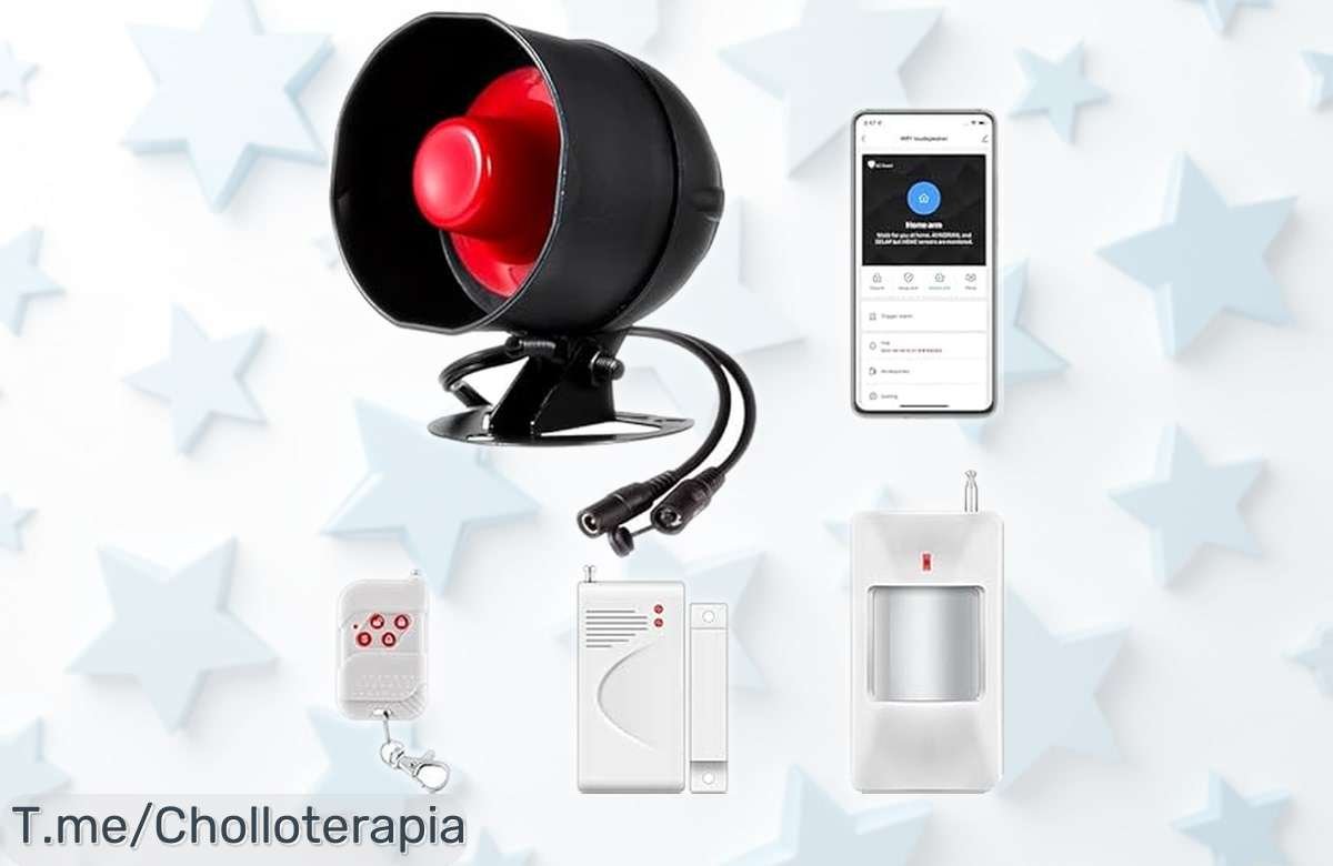Alarma WiFi con sirena de 115dB y sensores para puertas y movimiento rebajada increíblemente, protección total a precio muy bajo que vuela rápido ¡no lo dejes escapar!