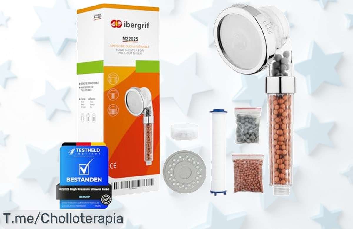Alcachofa de ducha Ibergrif con 3 modos y filtro triple que suaviza el agua ofreciendo ahorro garantizado super chollo por tiempo limitado precio loco nunca visto actúa ya