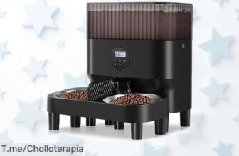 Alimentador temporizador Sailvono para perros y gatos con grabadora, 20 porciones y divisor anti peleas rebajado ahora ¡No pierdas este ofertón único que cuida a tus peludos mientras tú no estás!