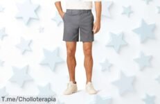 Amazon essentials pantalones cortos chinos elásticos que realzan tu figura con un ofertón y descuento brutal nunca visto aprovecha este super chollo de precio loco urgente compra ya